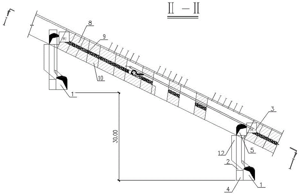 Room-and-pillar mining method for medium-thickness gently inclined ore bodies with waste rock interlayer