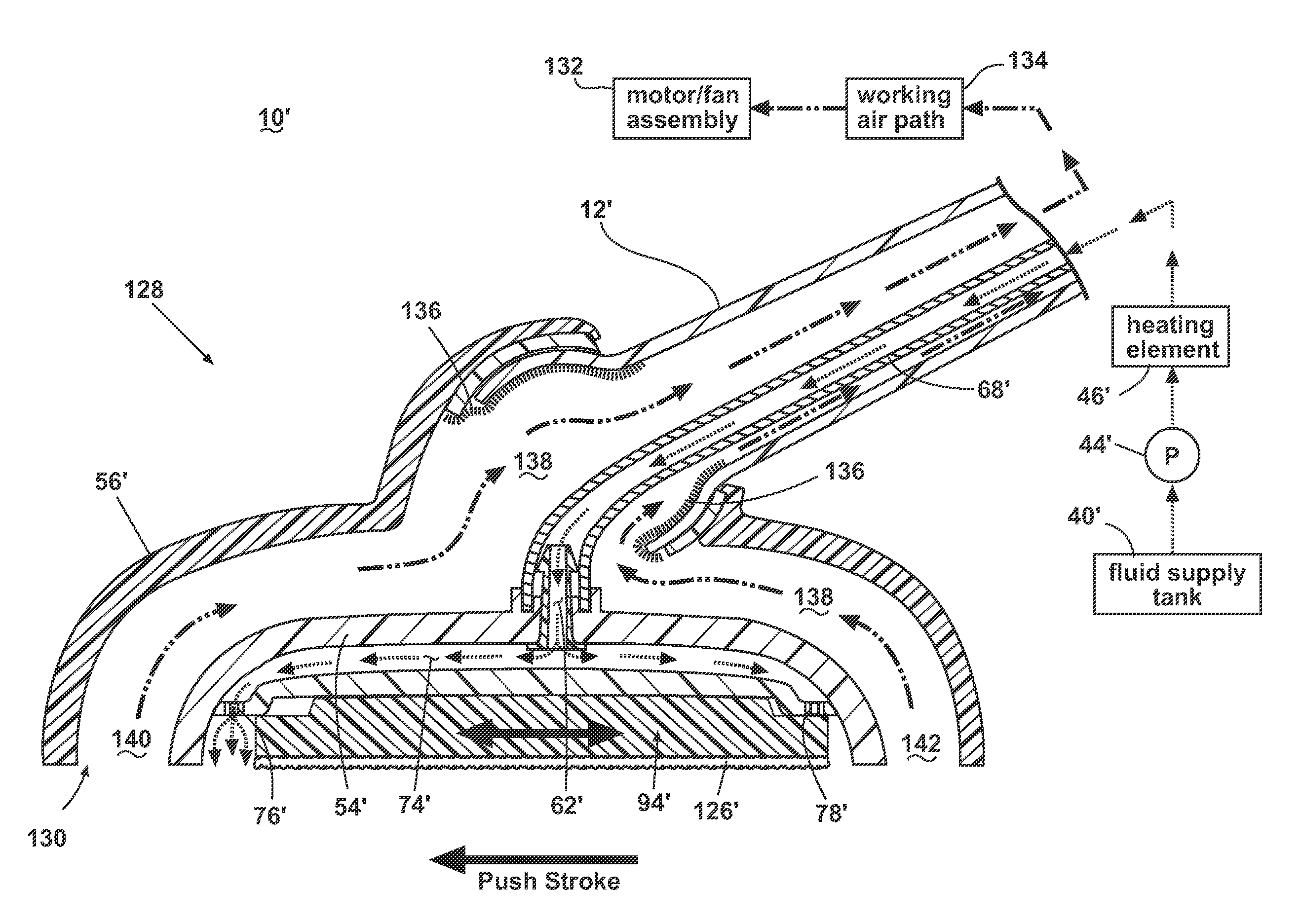 Steam mop with shuttling steam distributor