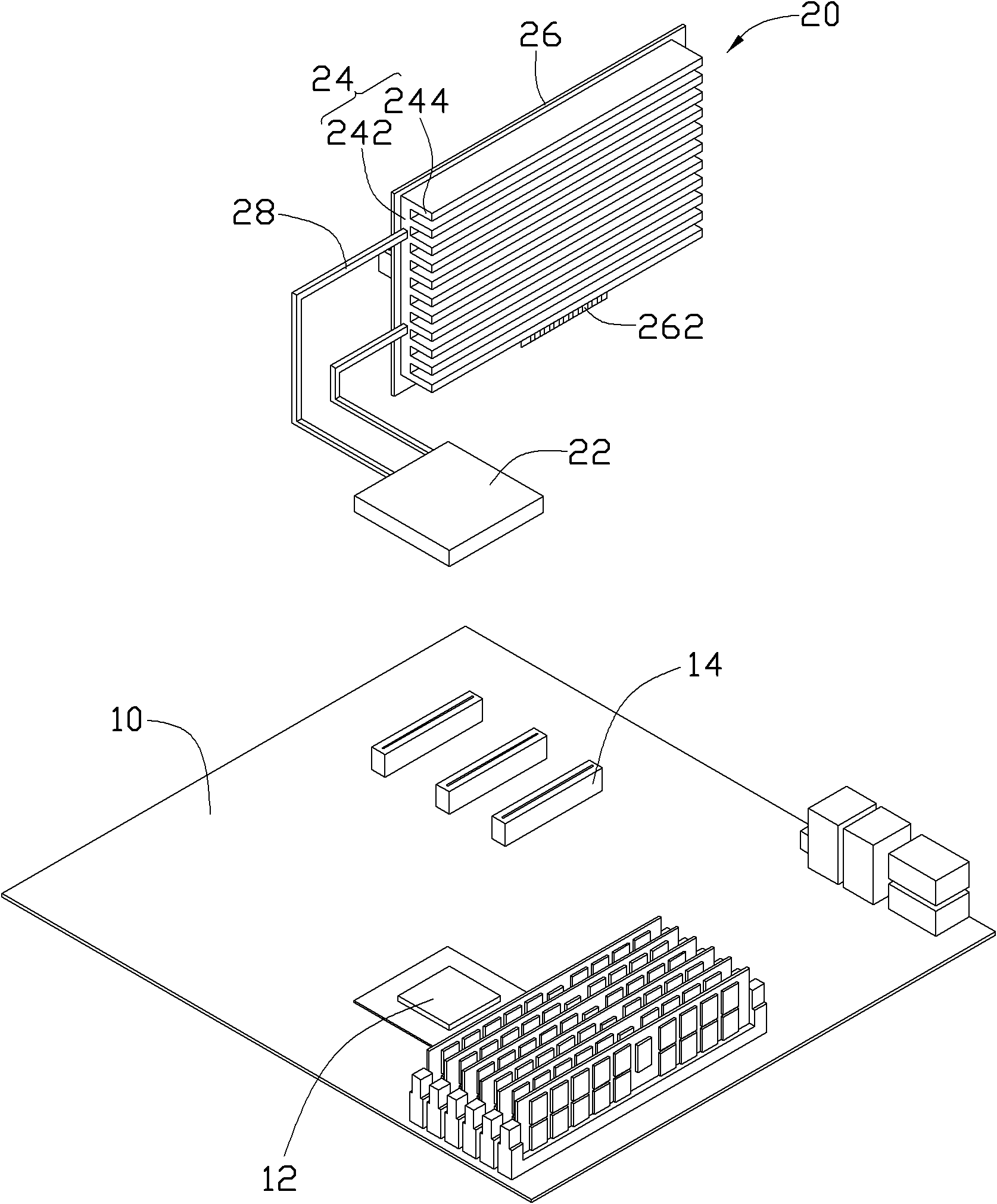 Electronic device and heat dissipation device thereof