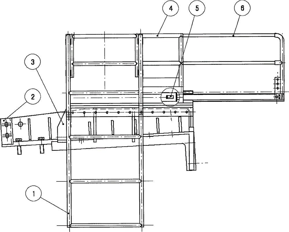 Telescopic ladder for stage loader tail