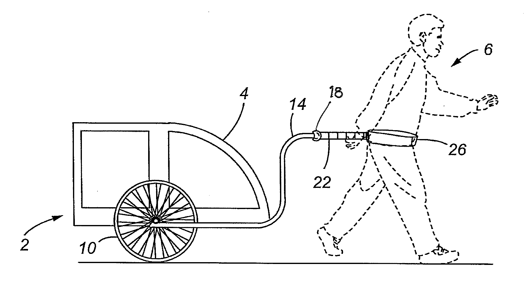 Carriage and incorporated harness with damping mechanisms for improved towing and stability of the carriage