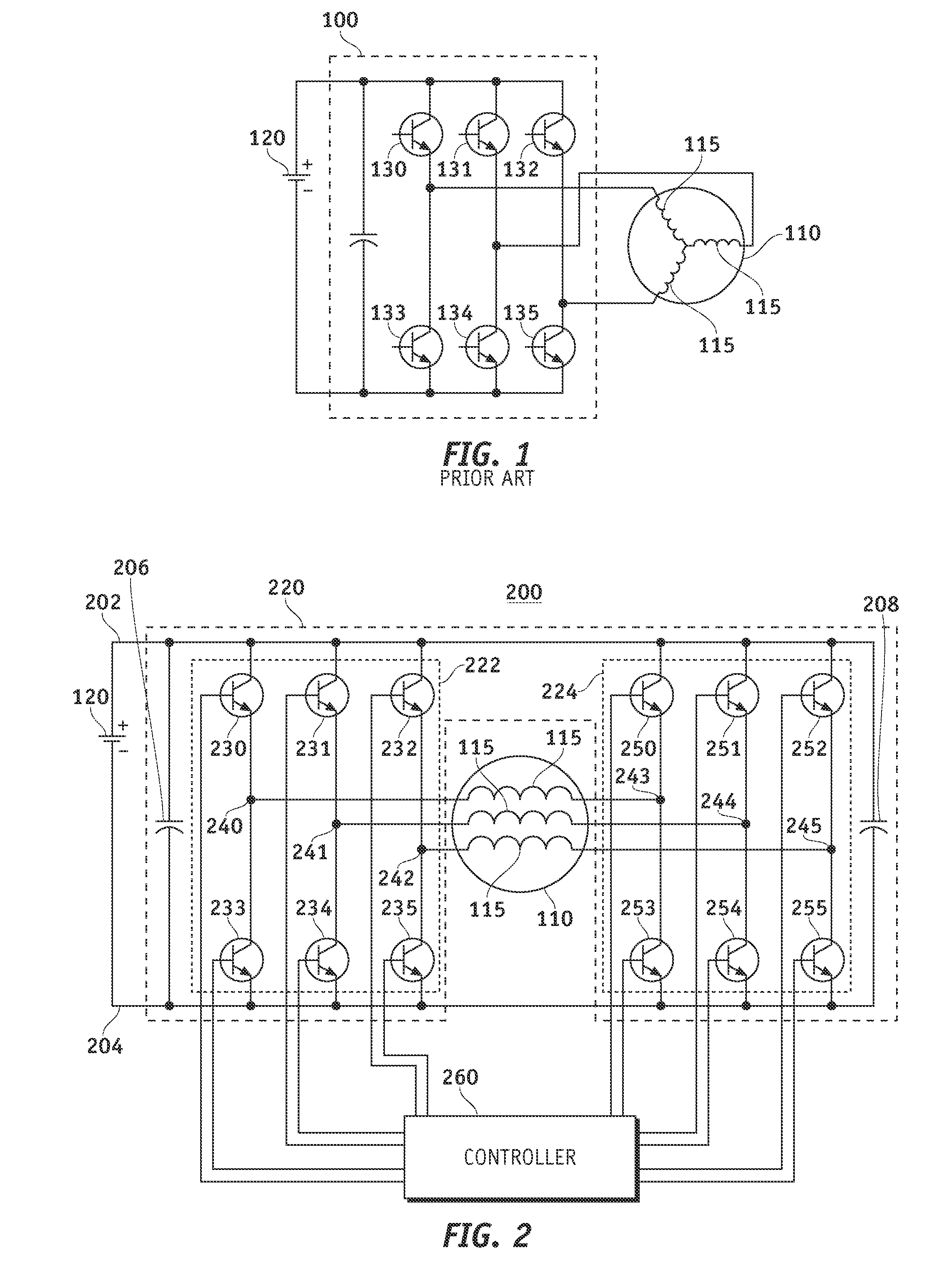 Inverter topology for an electric motor