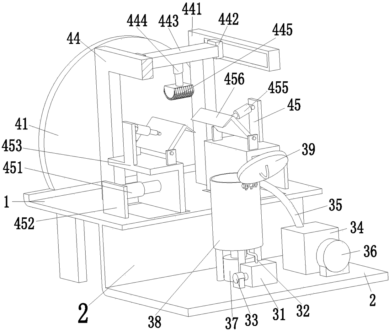 An alkaline dry battery complete carbon rod decomposing and recovering device