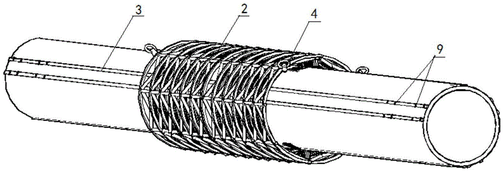 An underwater docking device for a floating tunnel in water and its application