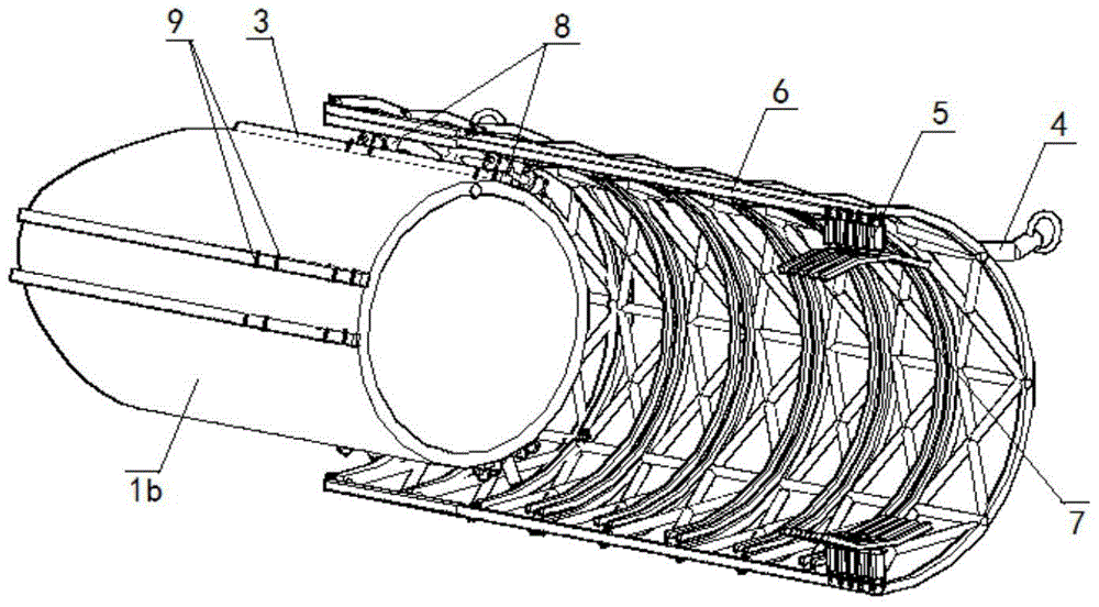 An underwater docking device for a floating tunnel in water and its application