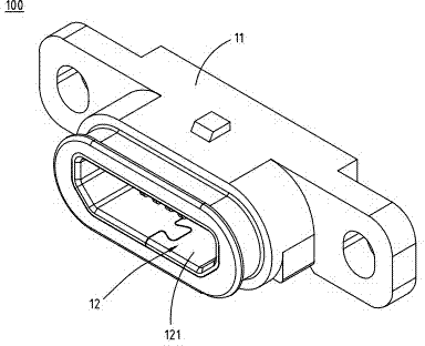 Waterproof-socket electric connector