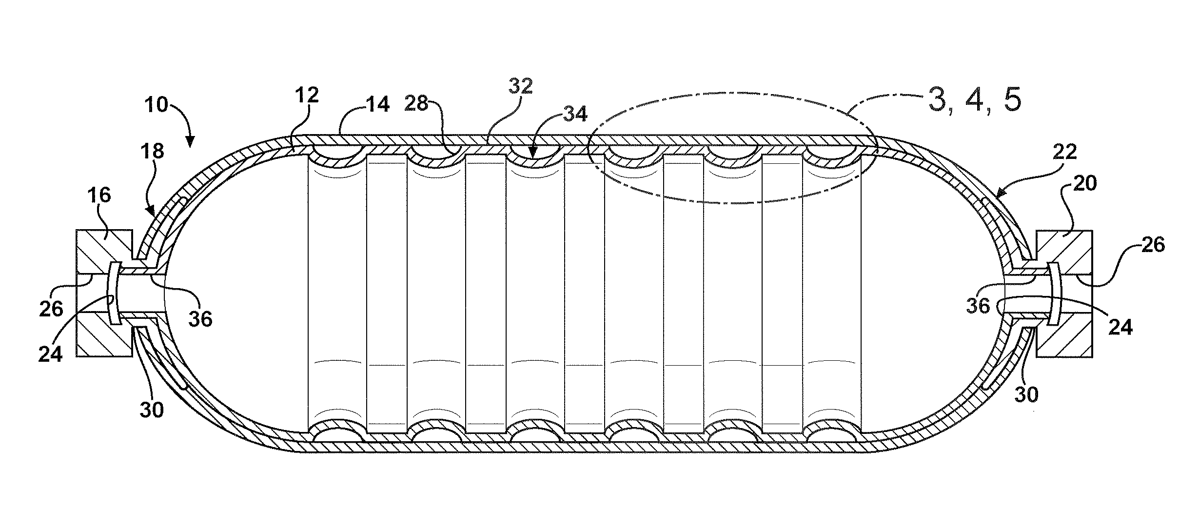 Inner shell for a pressure vessel