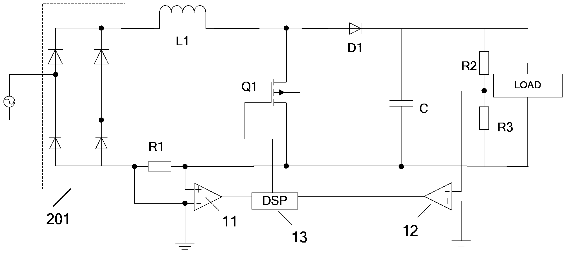 Power-factor correction method and circuit and switching power supply