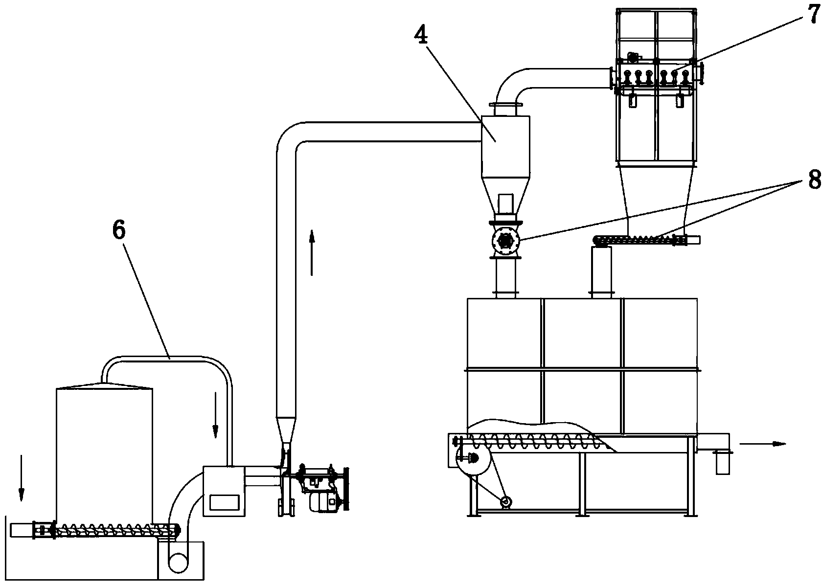 Biomass wood powder conveying system