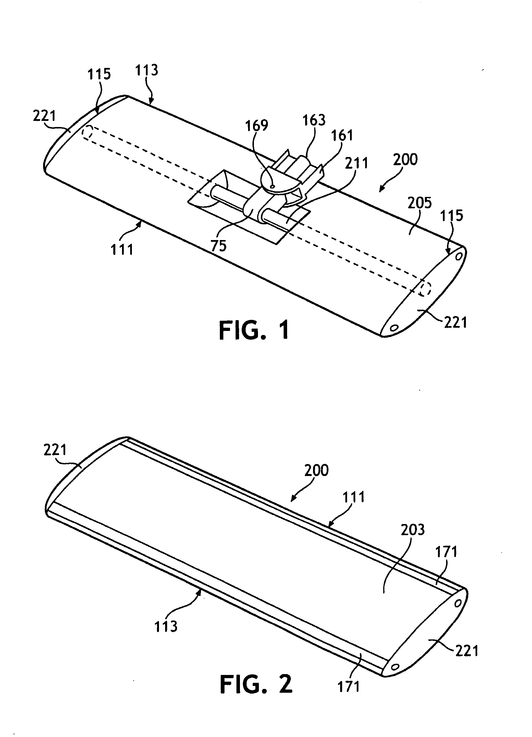 Mop Assembly With Fastener Channels