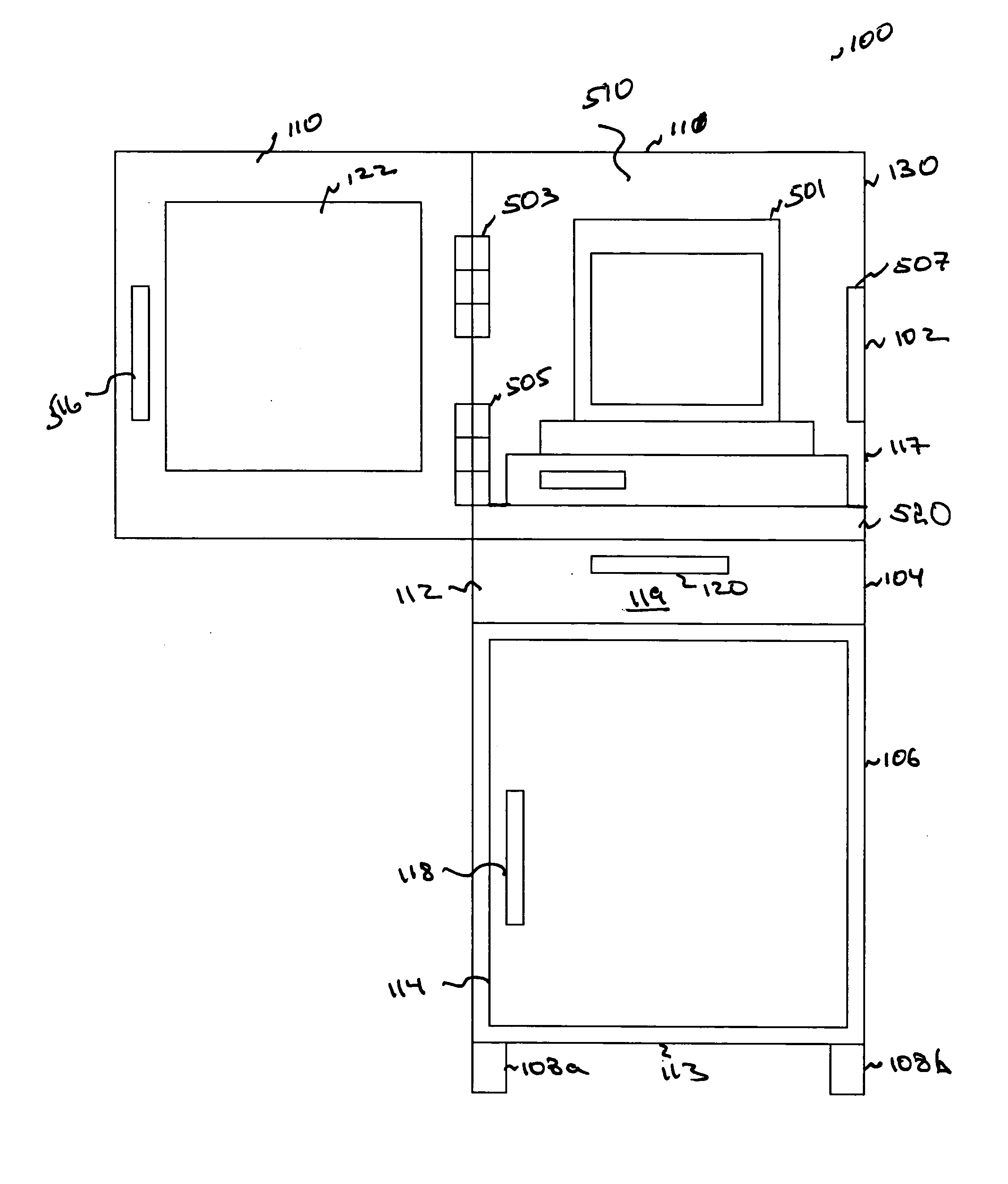 Mobile computer security cabinet