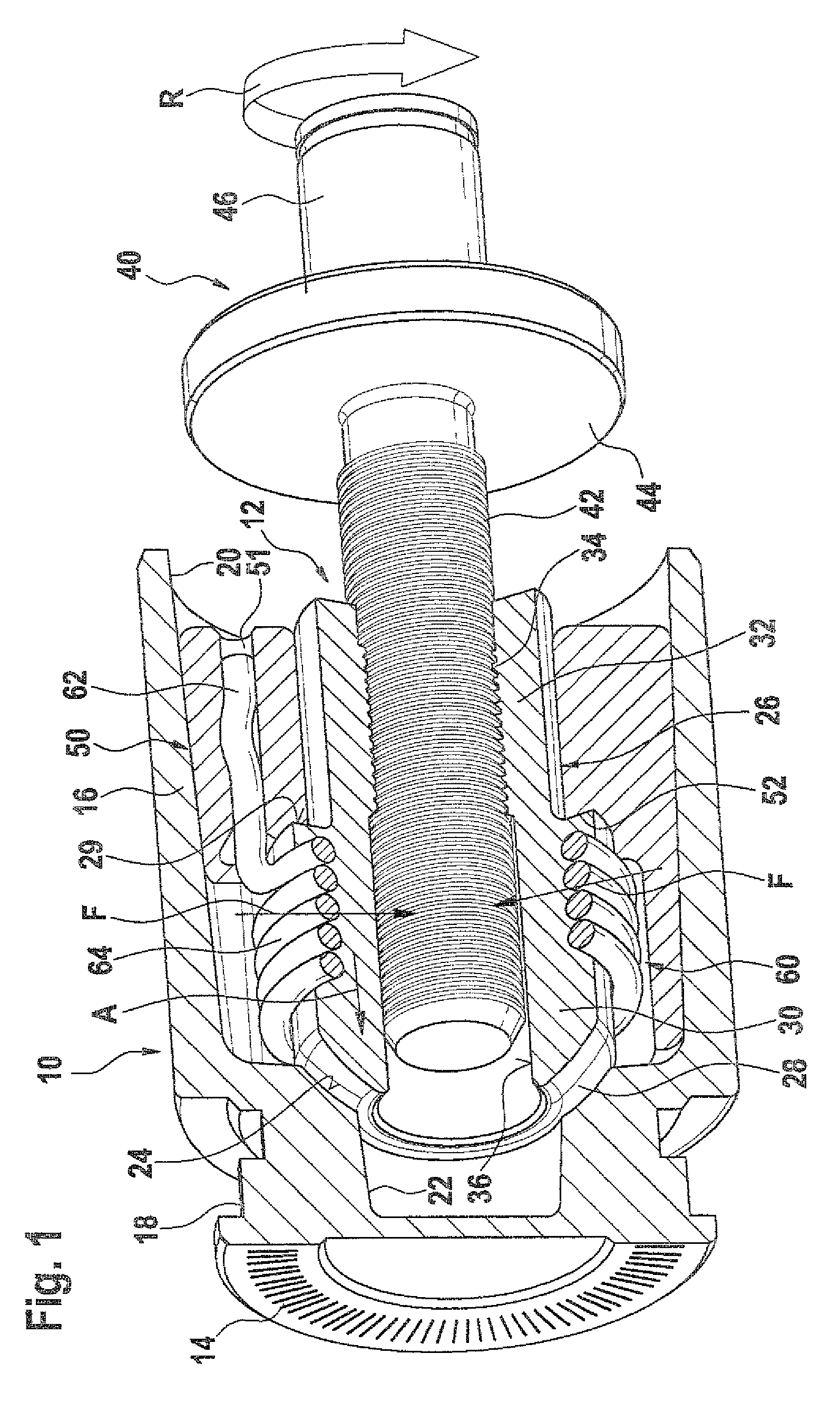 Electromechanical locking device for a brake piston