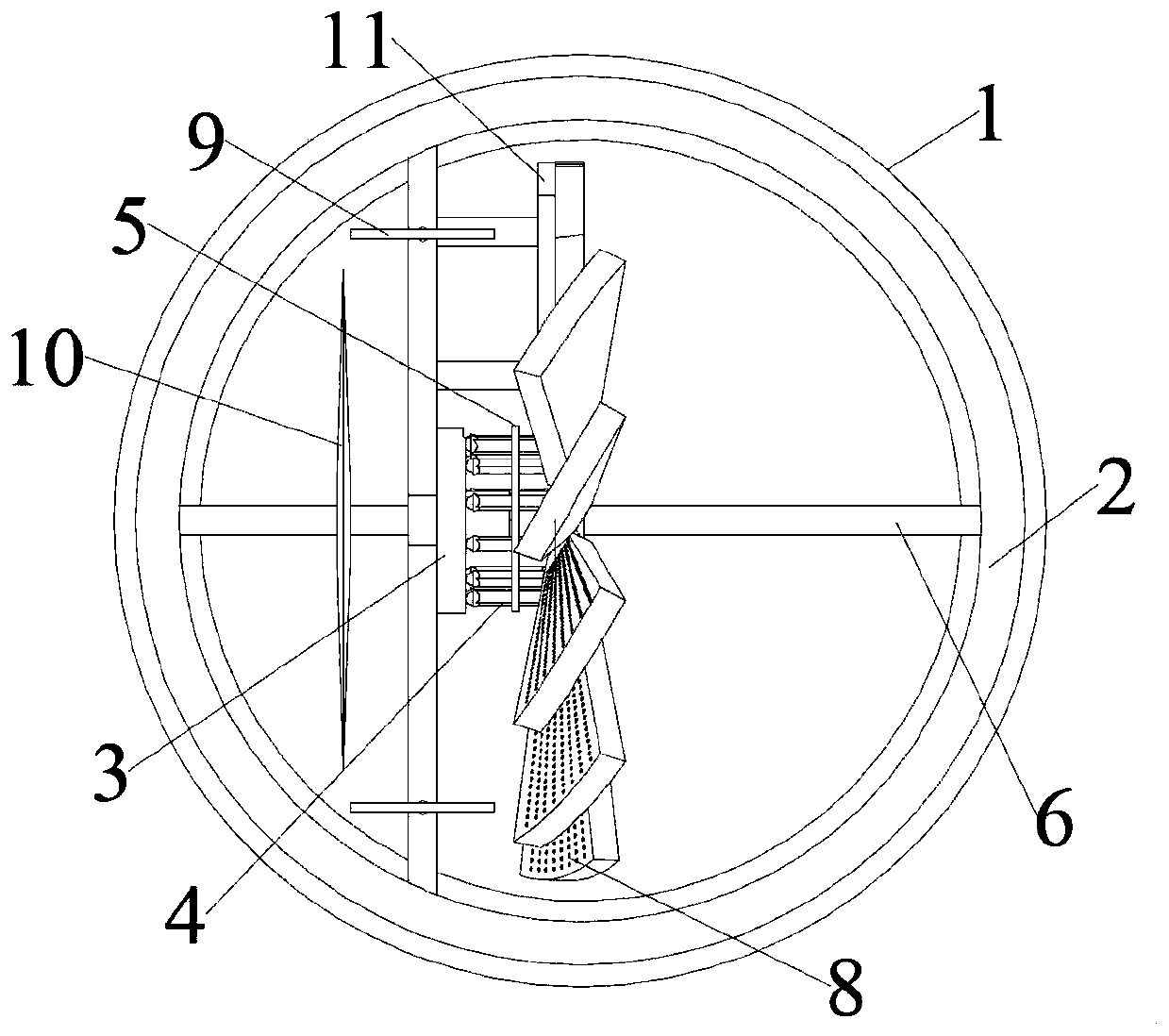 River nitrogen removal promoting device without external air source