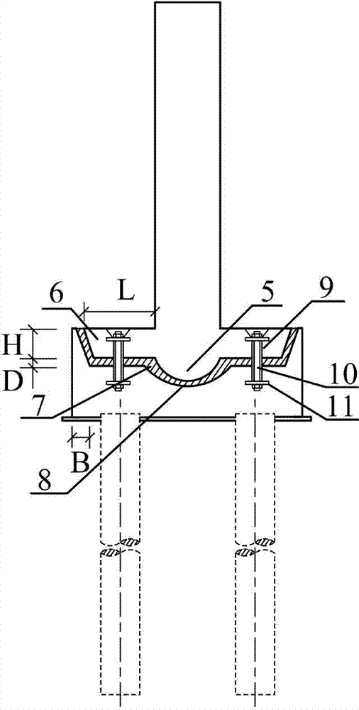 Resettable roll-in type swinging seismic-isolation pier stud with flanges