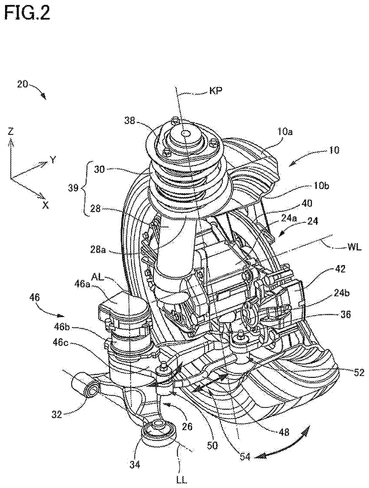 Wheel steering device