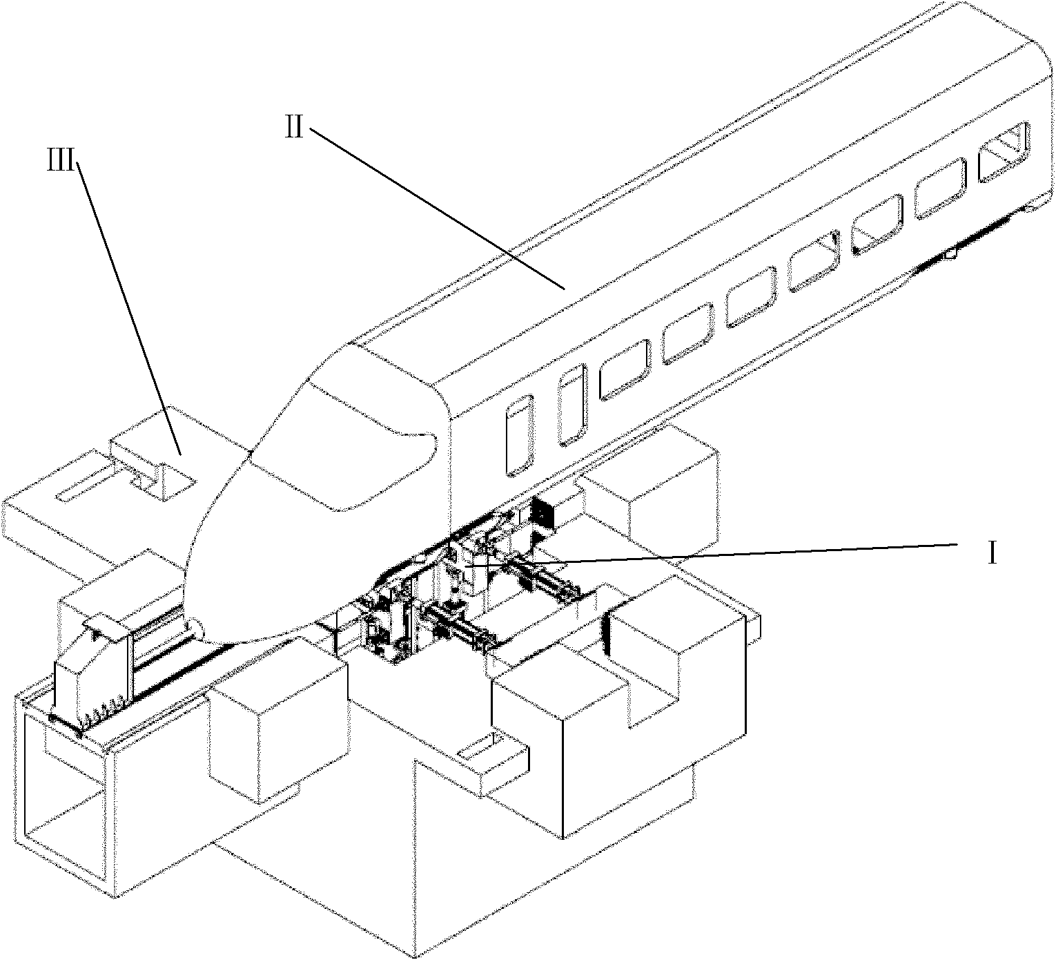 Test bench for suspension self-vibration property of steering frame of railway vehicle based on sine frequency sweeping method