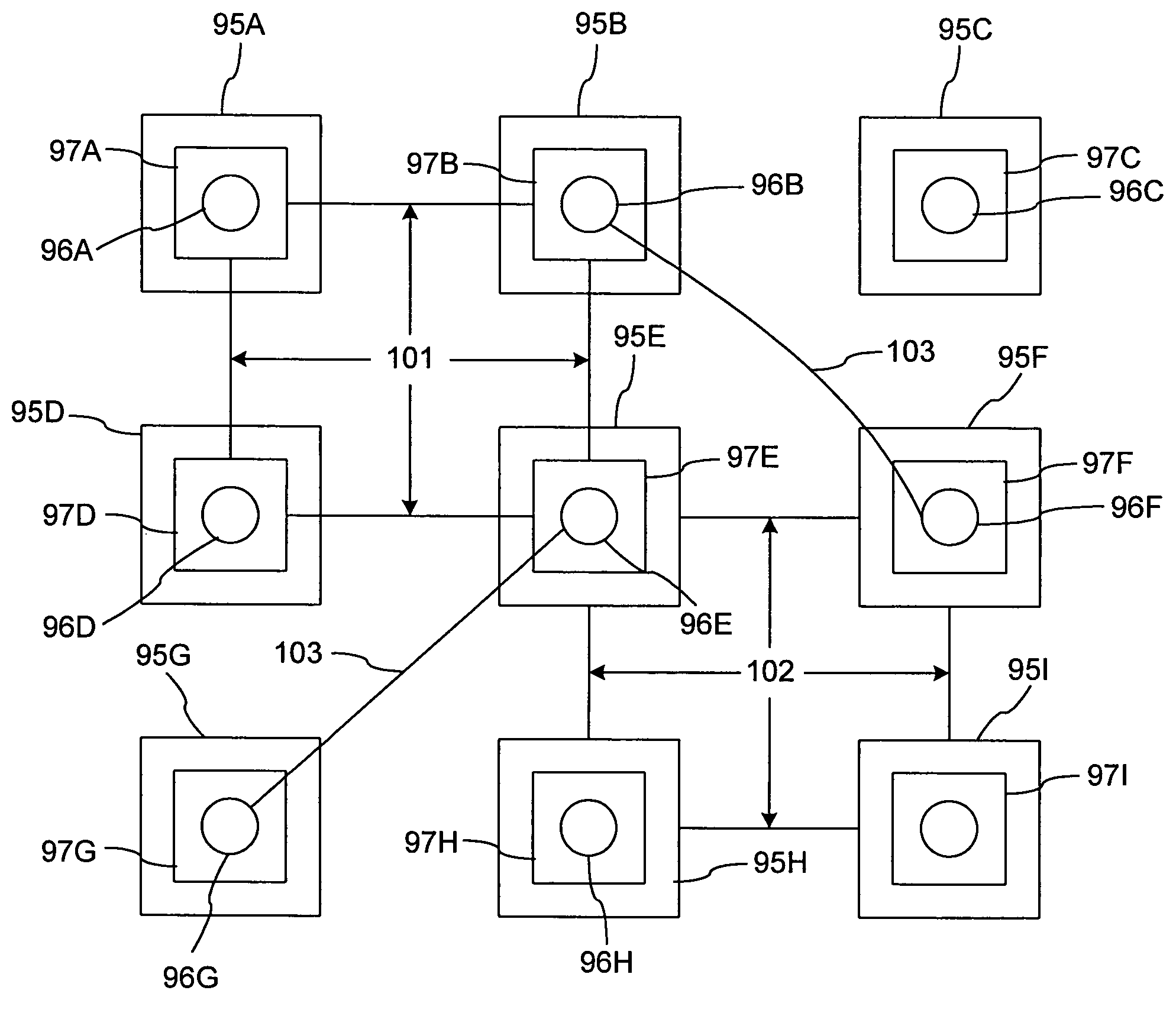 Vertical color filter sensor group array that emulates a pattern of single-layer sensors with efficient use of each sensor group's sensors