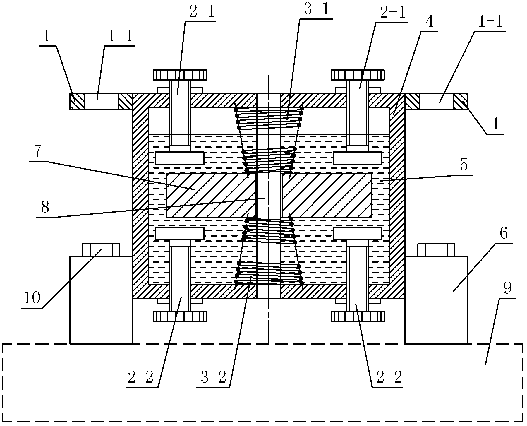 Device for absorbing vibration through nonlinear energy transfer and collision energy consumption