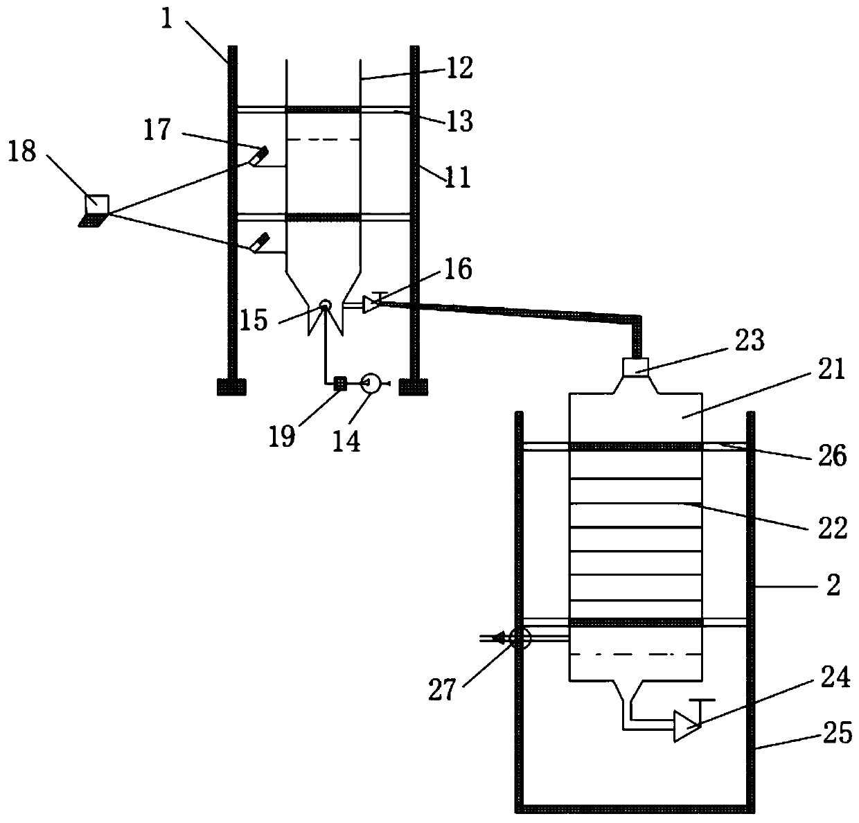 Experimental facility for fish excrement crushed particle size distribution rule