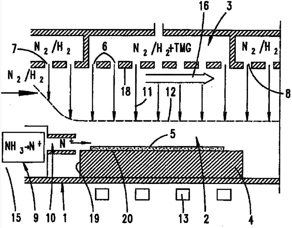 Metallo-organic compound chemical vapor deposition method and device