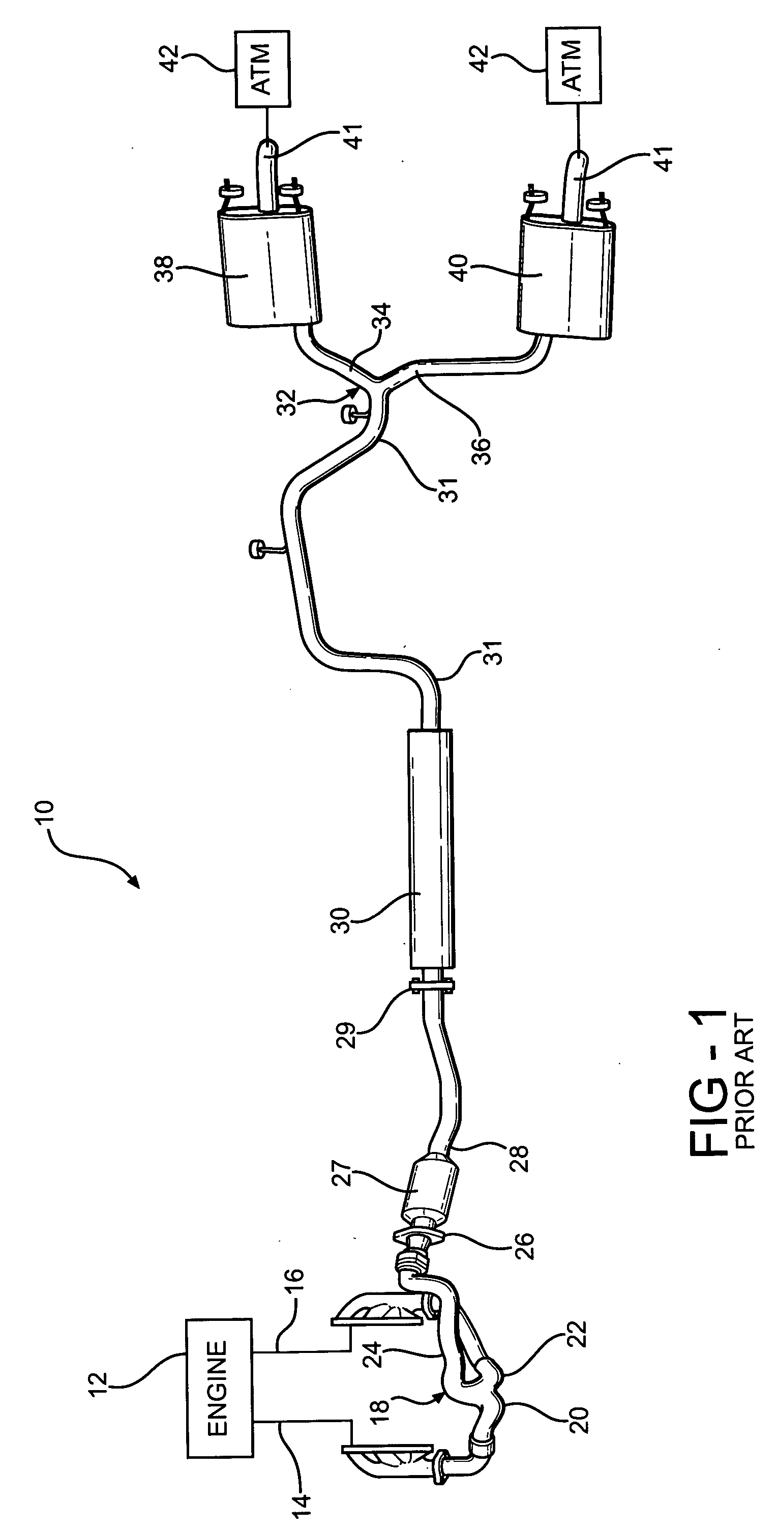 Sound dampening assembly for automotive exhaust system