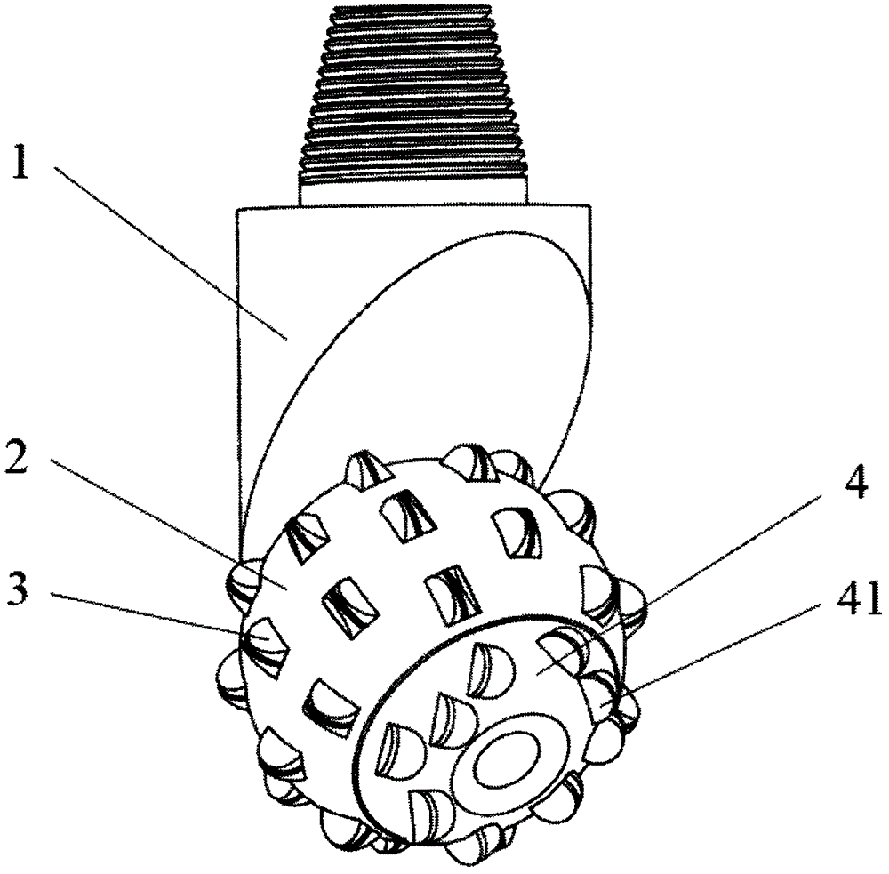 Composite drilling bit with PDC combined tooth