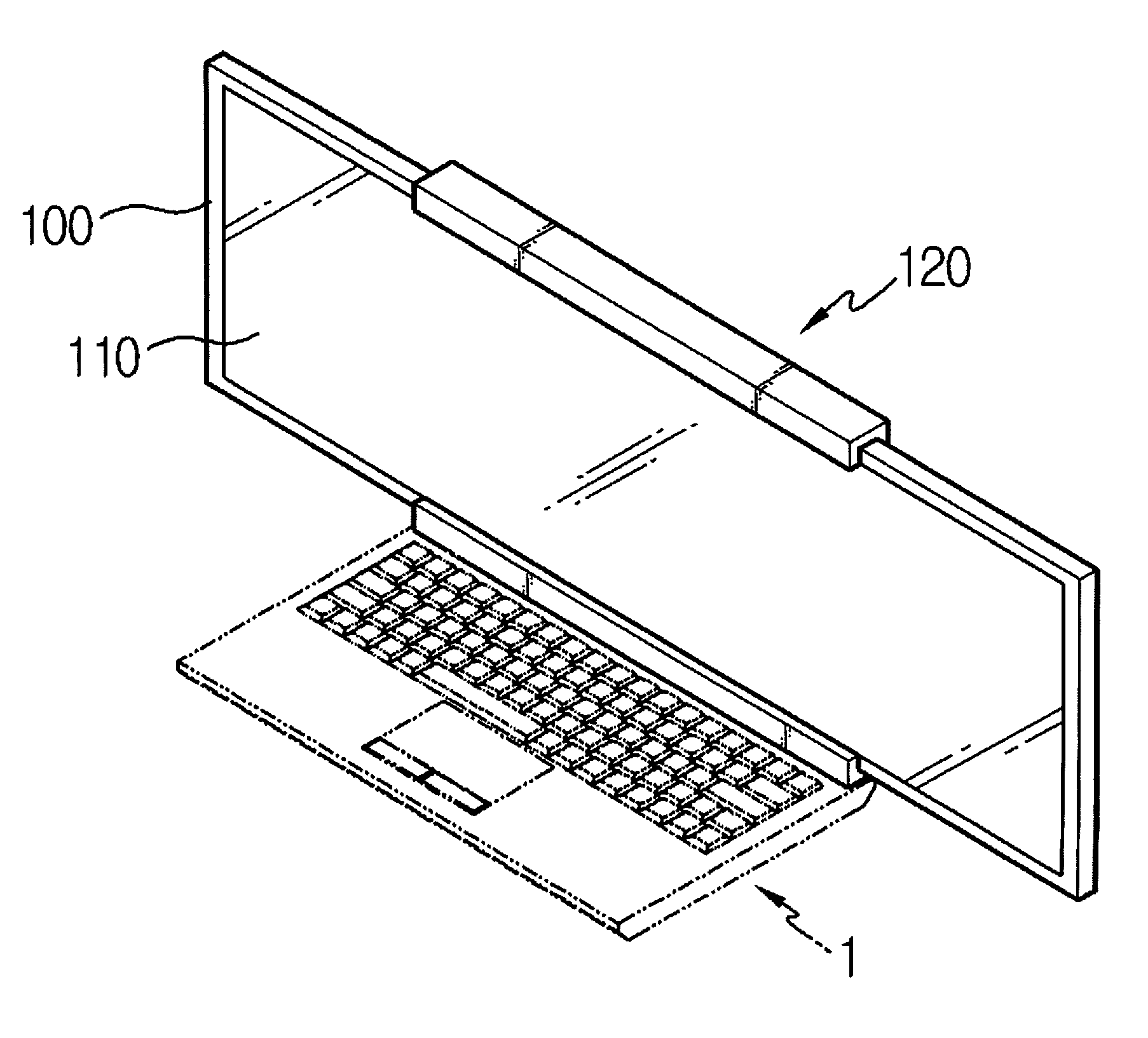 Variable display area type display device