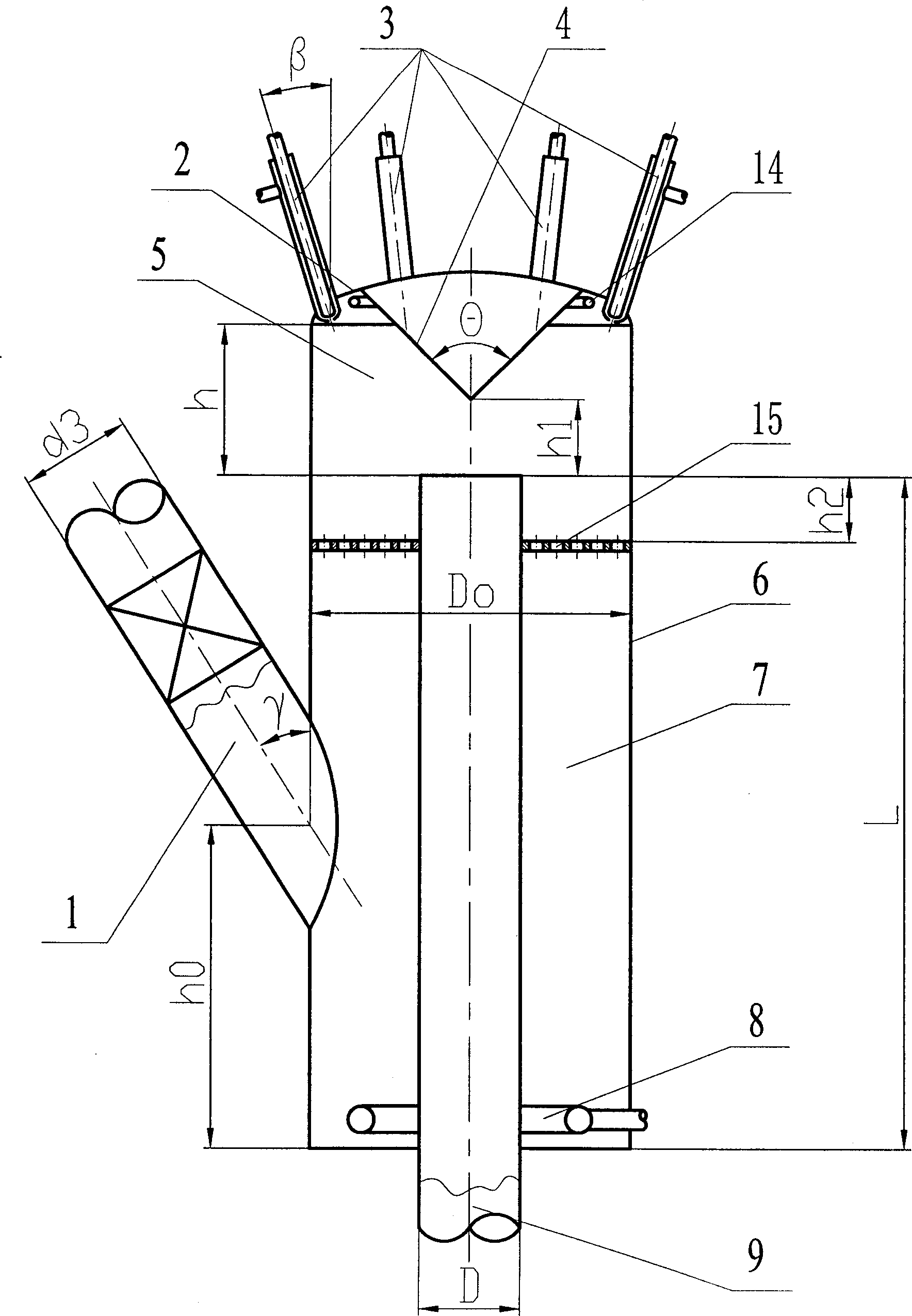 Desending catalytic cracking reactor and its application