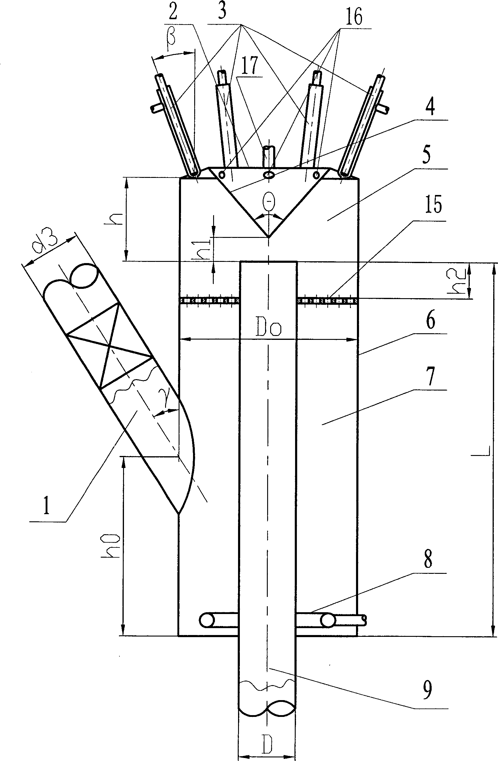 Desending catalytic cracking reactor and its application