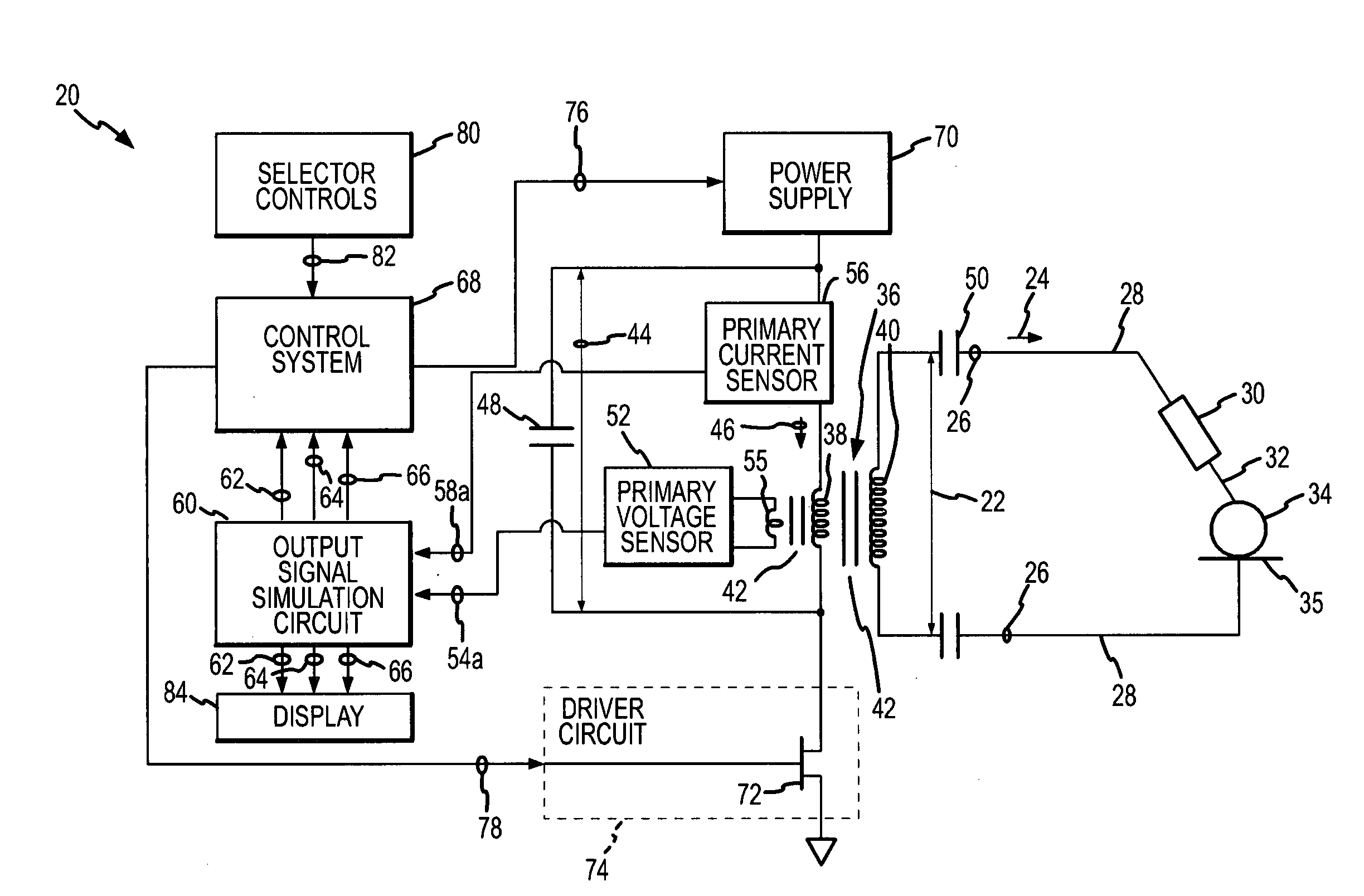 Electrosurgical generator and method for simulating output signals