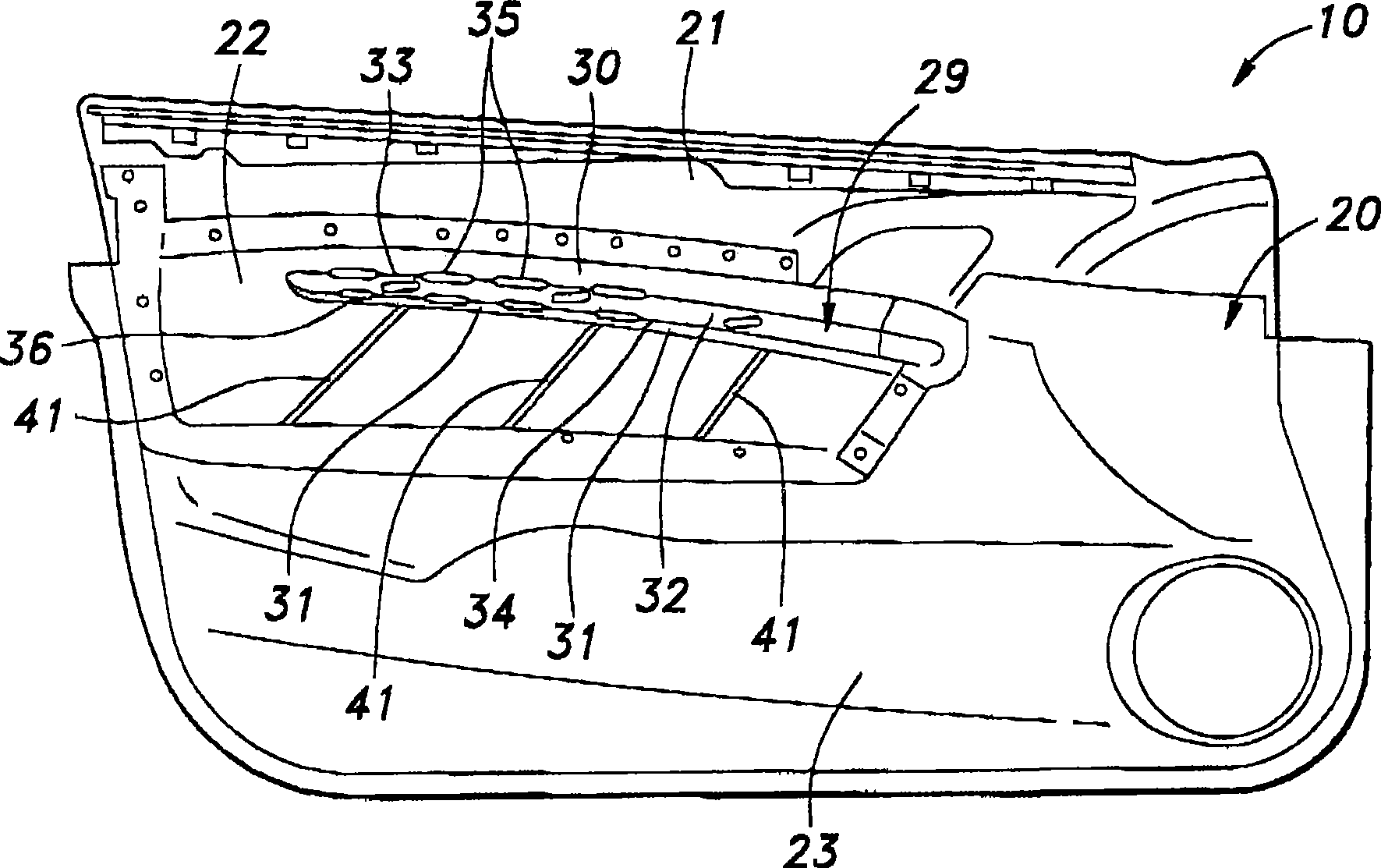 Vehicle door internal lining