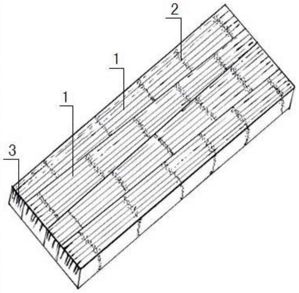 A formaldehyde-free bamboo recombined plastic building structural material and its preparation process