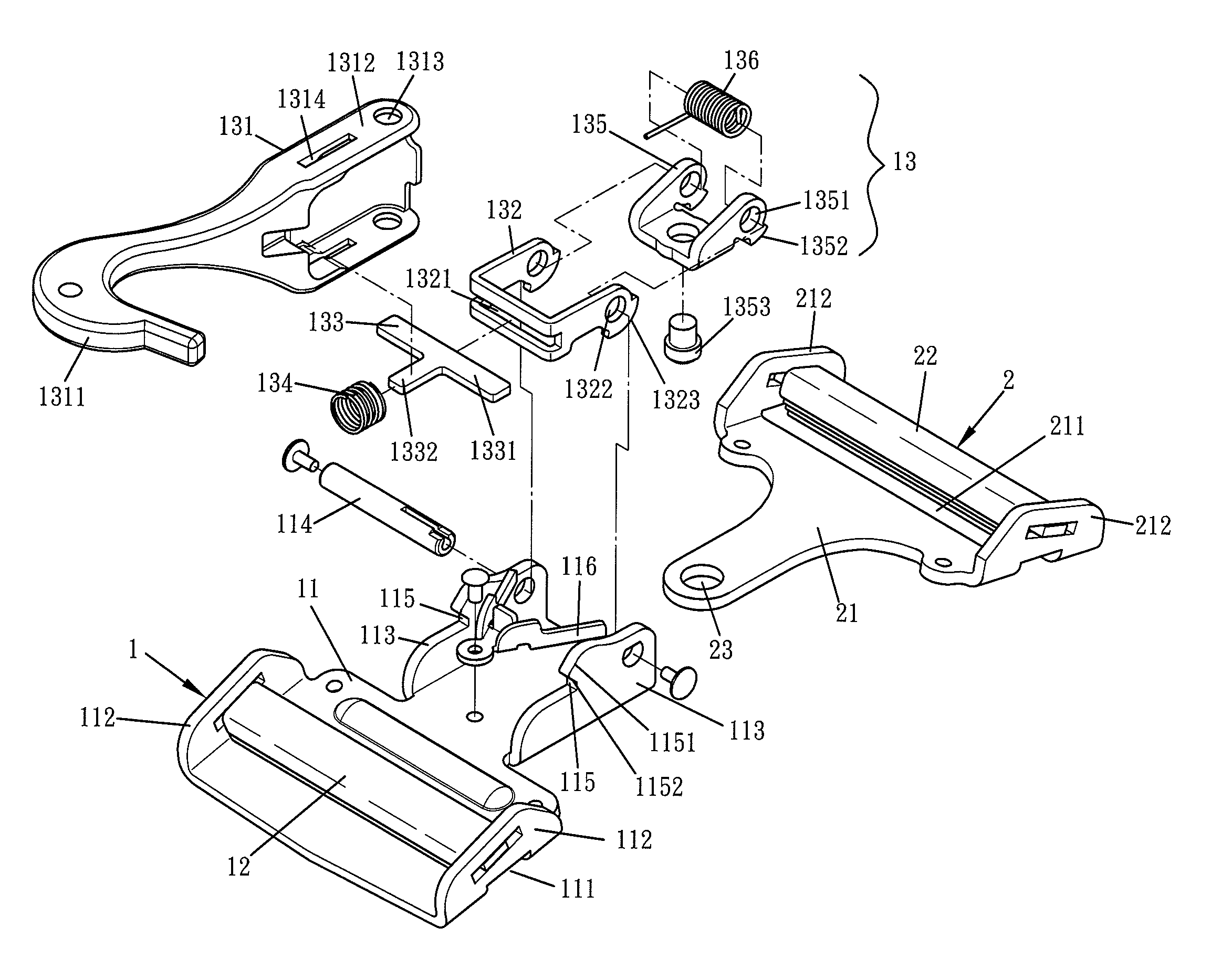 Buckling device for safety belt