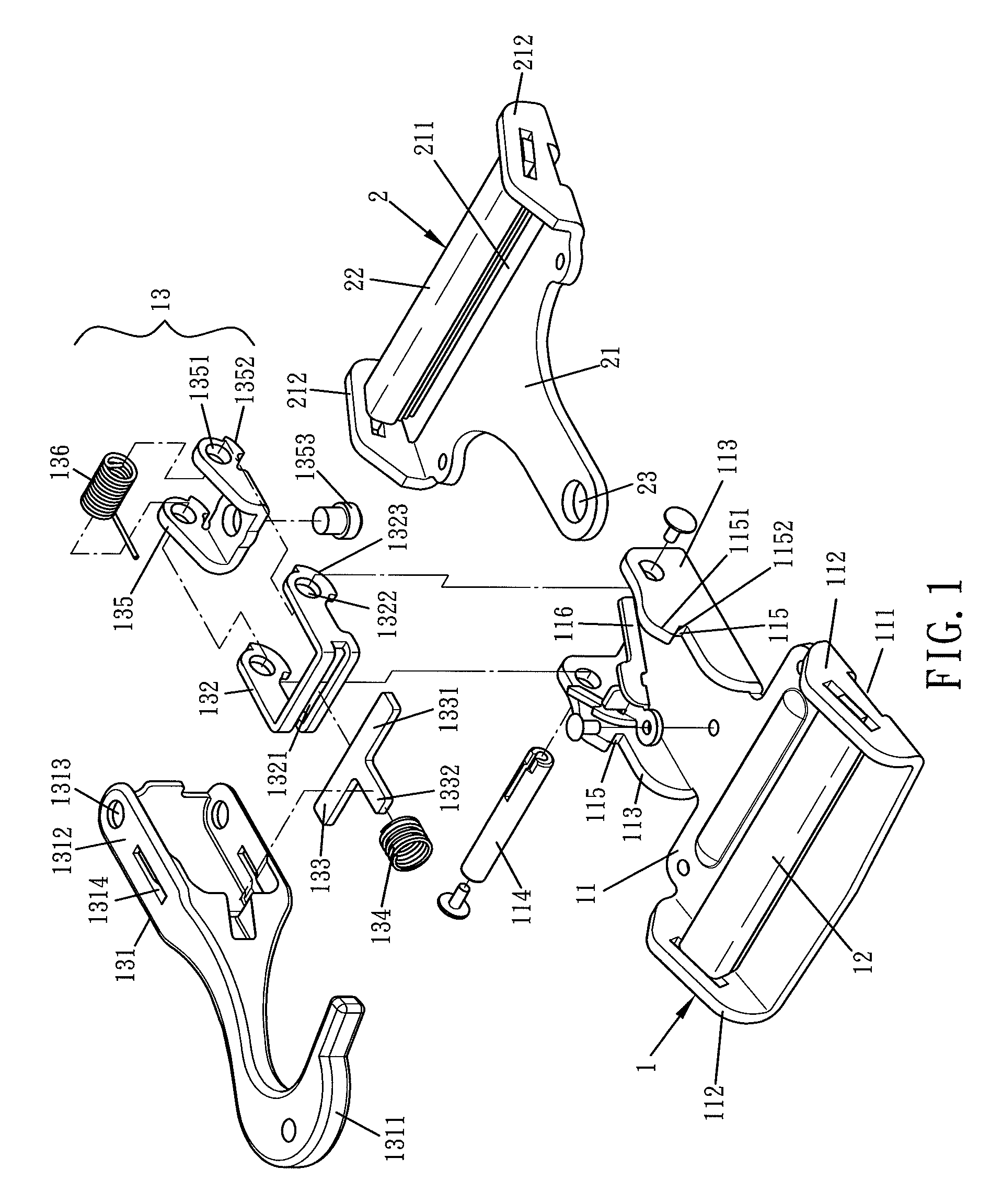 Buckling device for safety belt