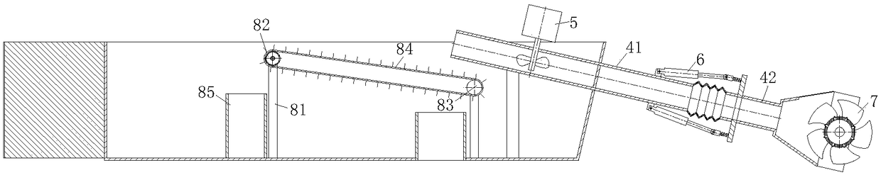 Ship for clearing alternanthera philoxeroides in complex water area