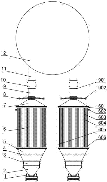 A device for semi-coke CDQ and waste heat utilization of rotary kiln dry distillation powder