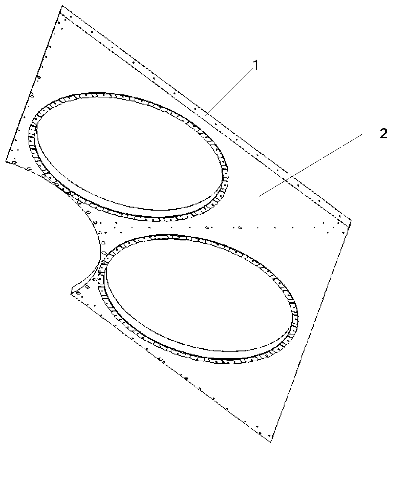 High-carrying-capacity embedded frame composite material structural slab