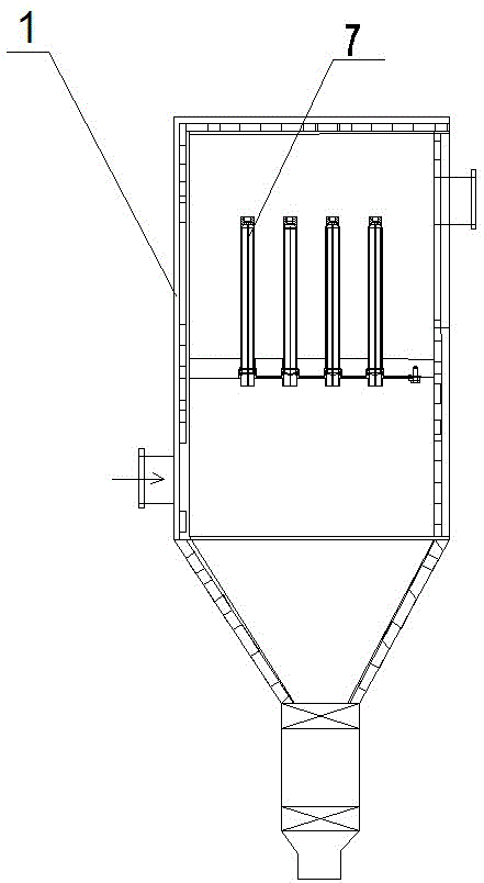 Dust sweeping device for filter element of dust collector