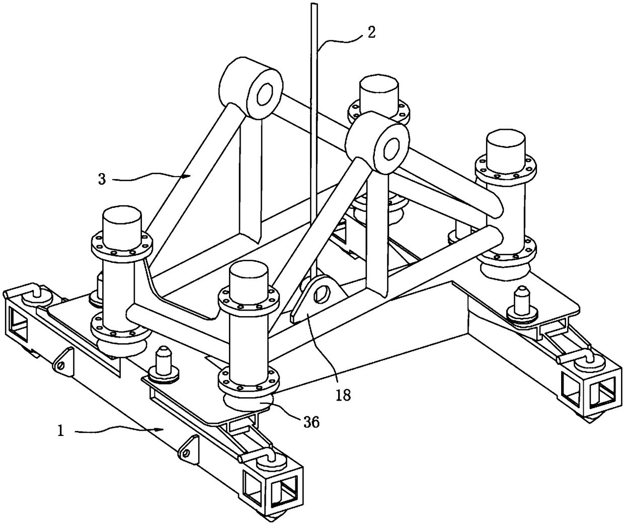 Lifting device of folding arm type lifting equipment