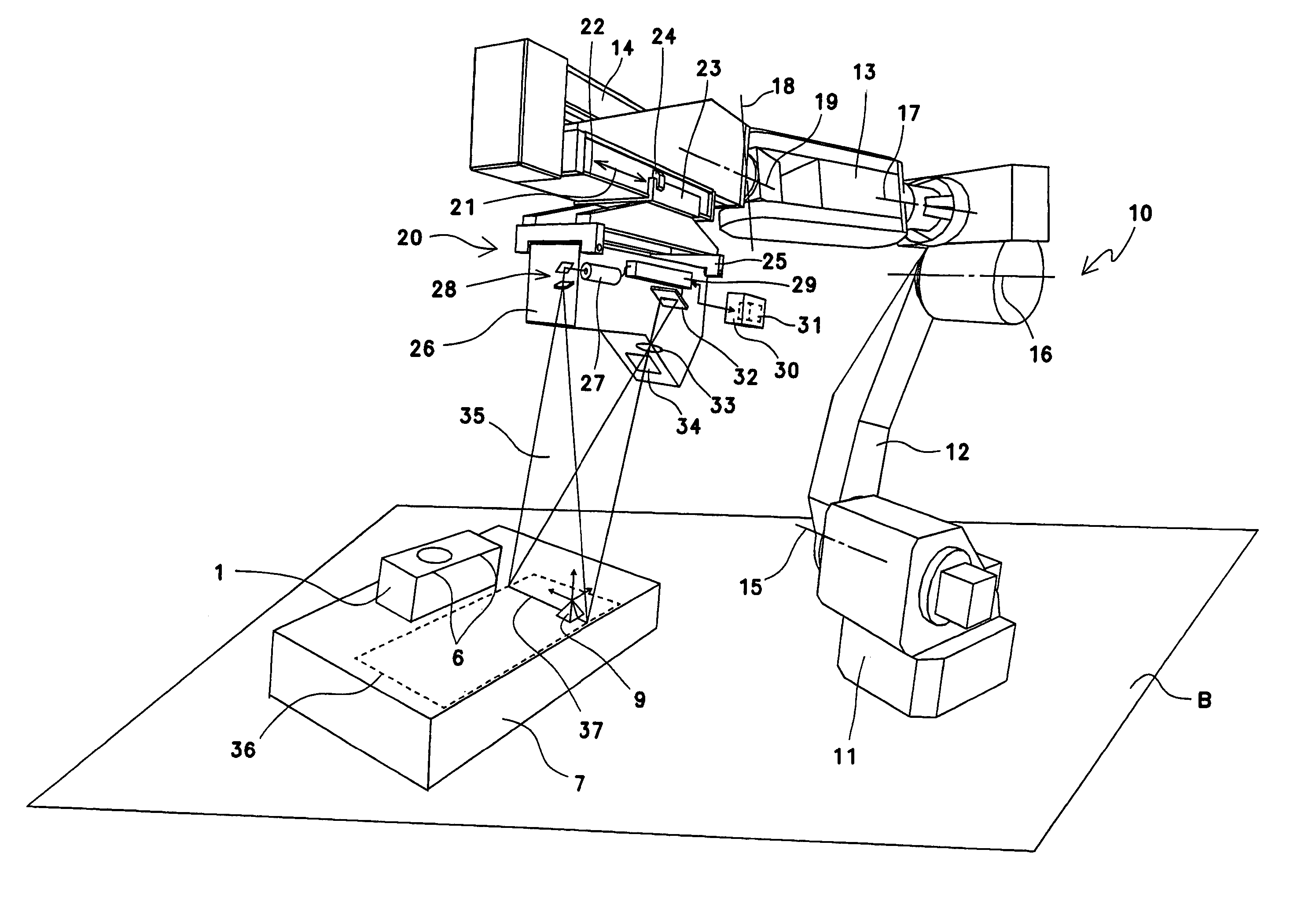 Device and method for measuring components