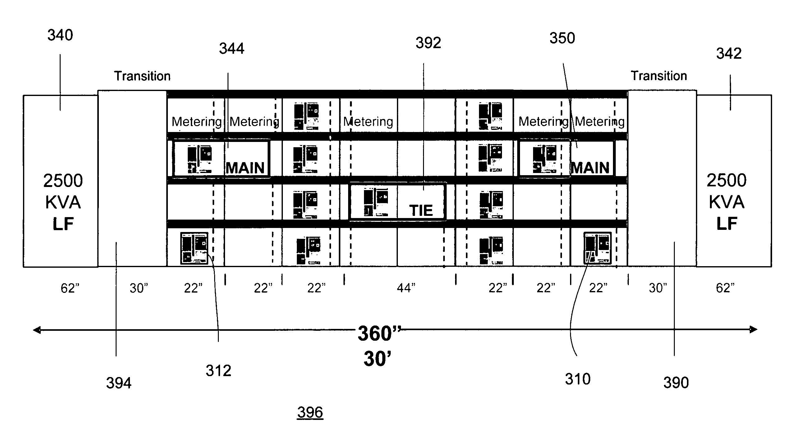 Power distribution substation