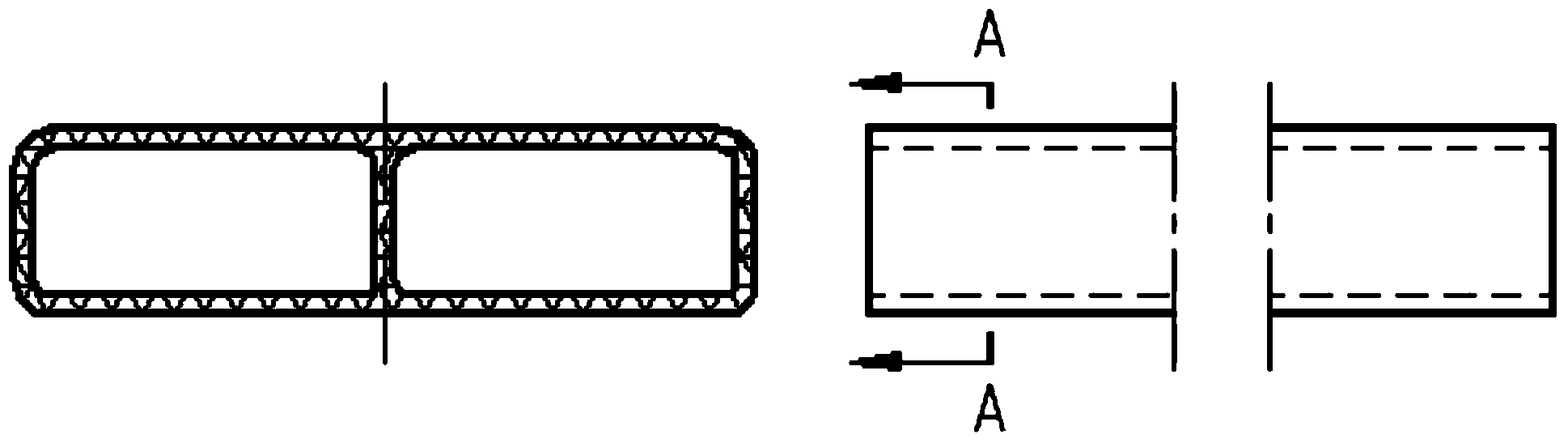 Forming method for rectangular carbon fiber composite reinforced pipe fitting