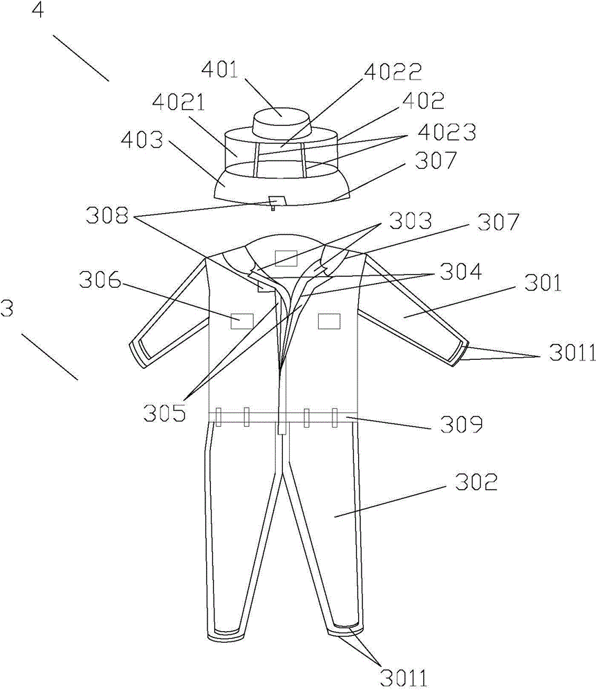 Space isolating ventilating bee-preventing clothes