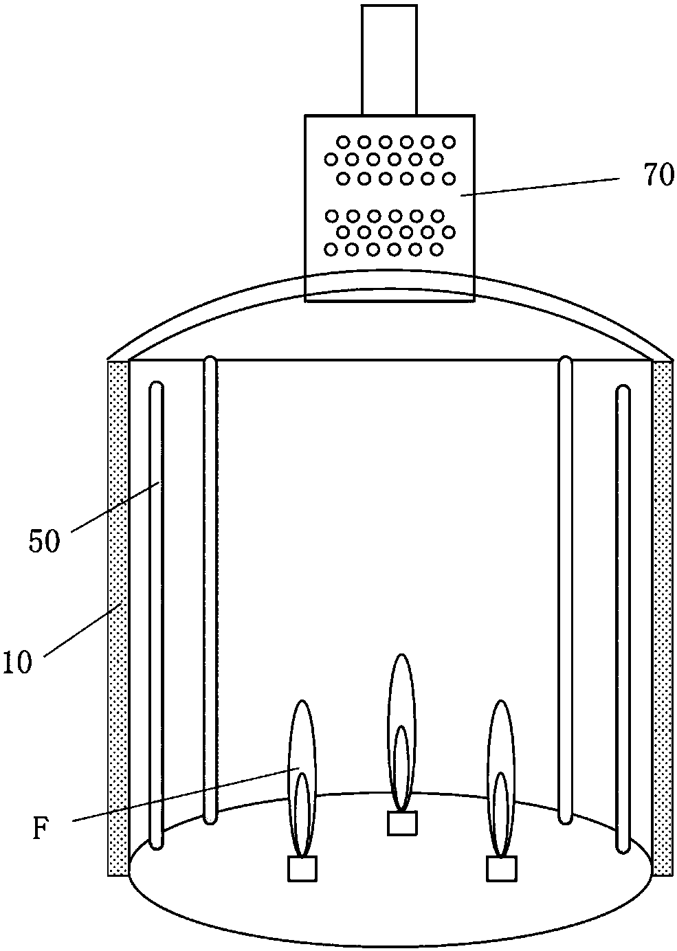 Cylindrical tube heating furnace