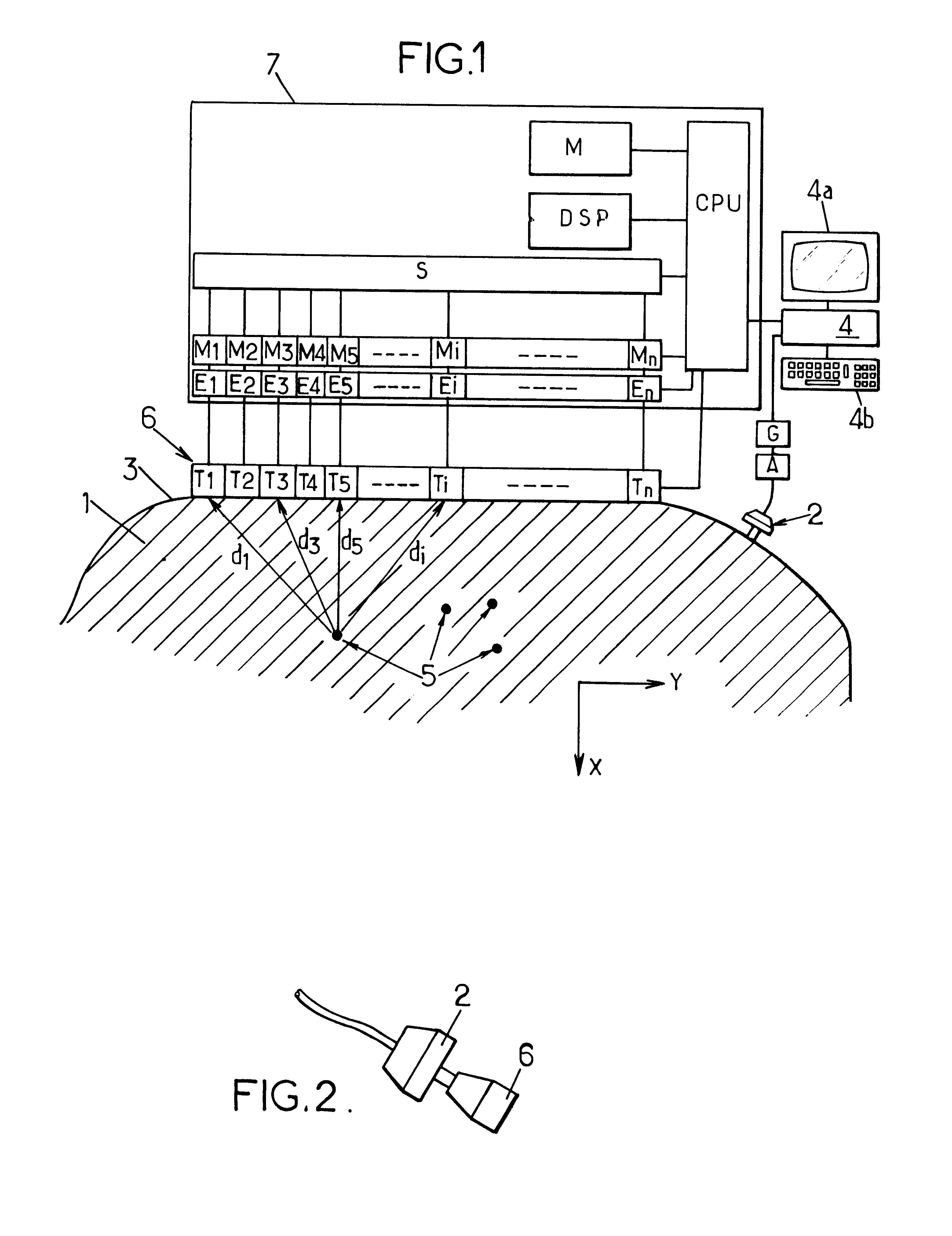 Imaging method and device using shearing waves