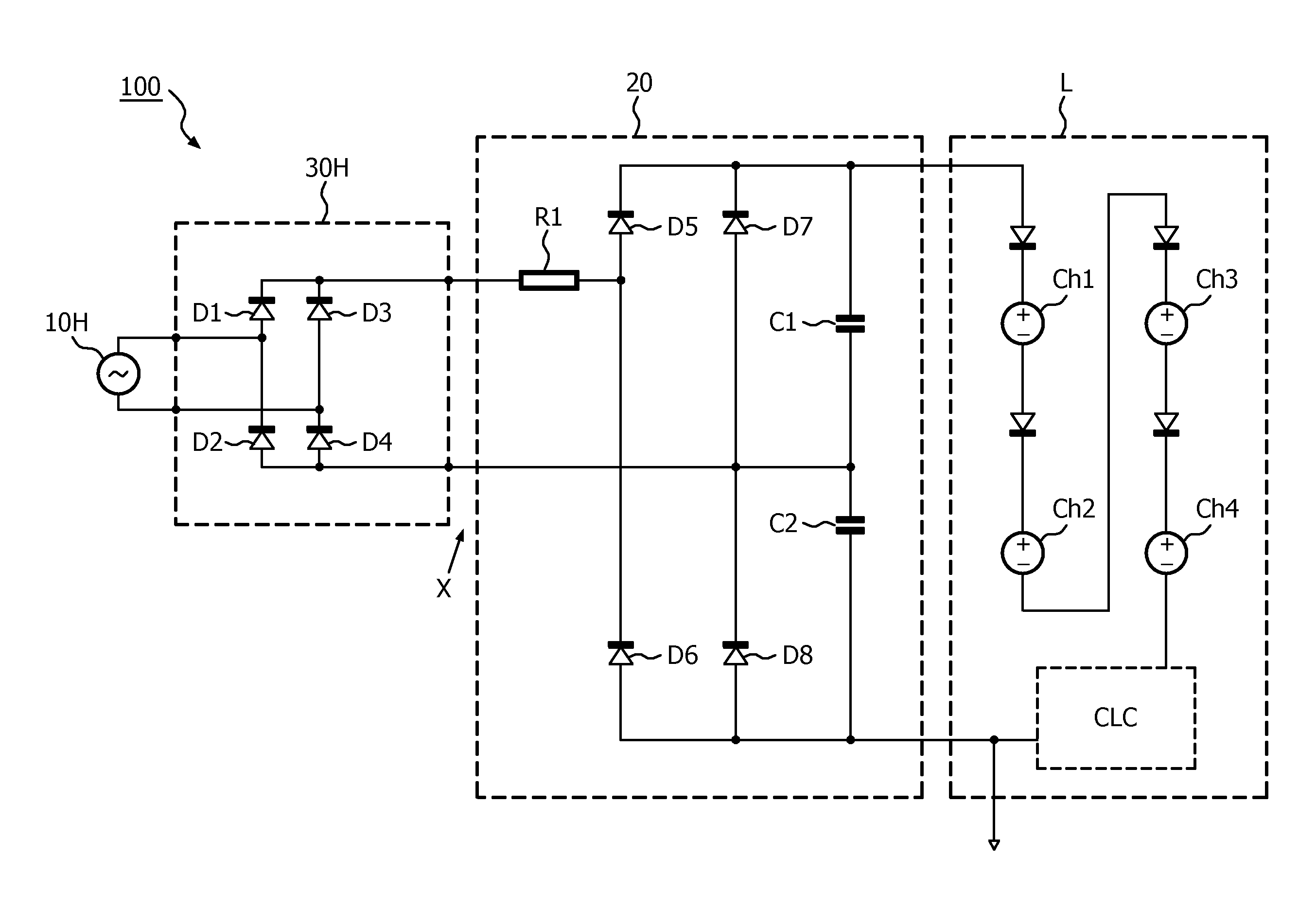 Power supply system for electronic loads