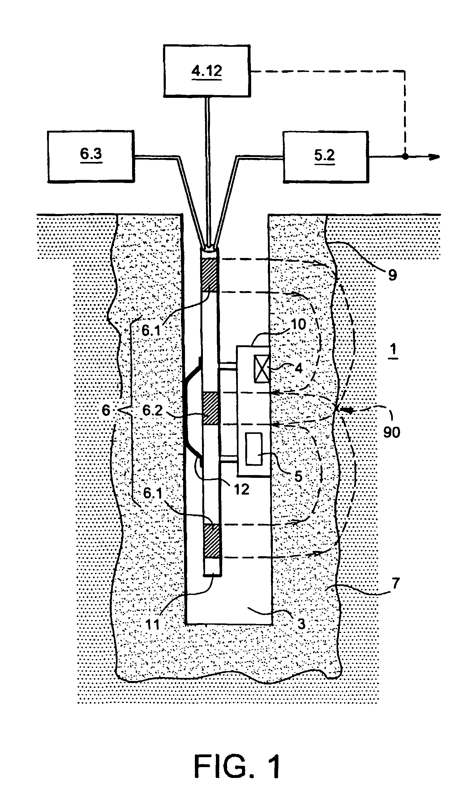 Process and device for prospecting a porous geological formation