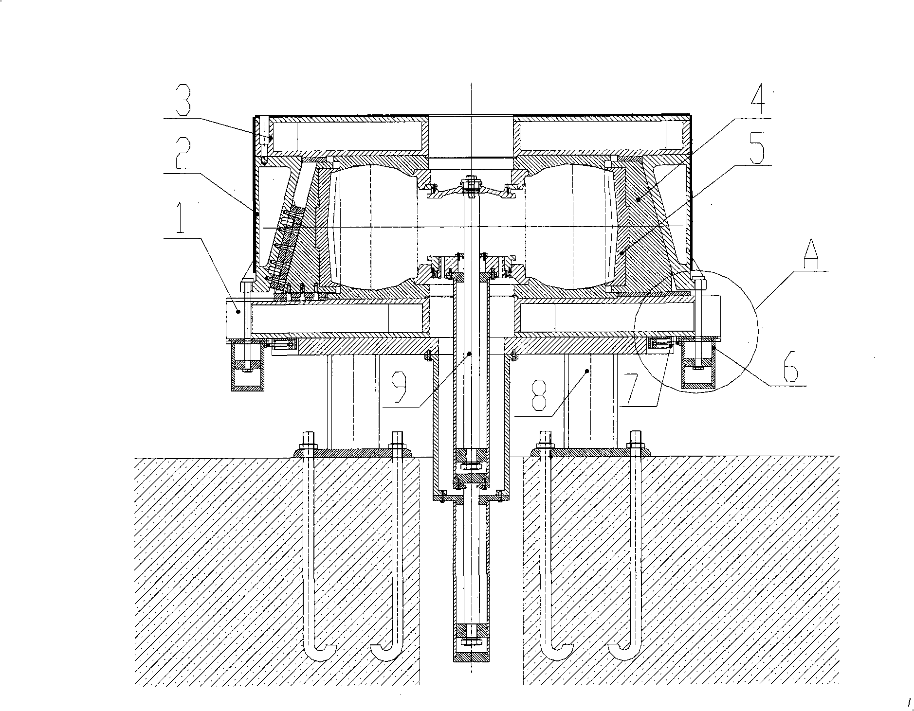 Direct sulfuration device of radial parting mold of radial ply tyre