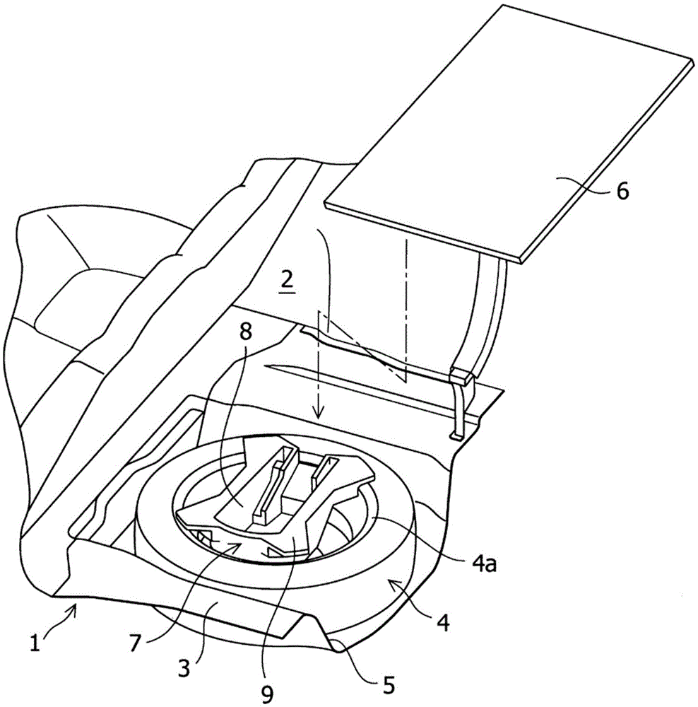 Toolbox rotation direction position restriction structure