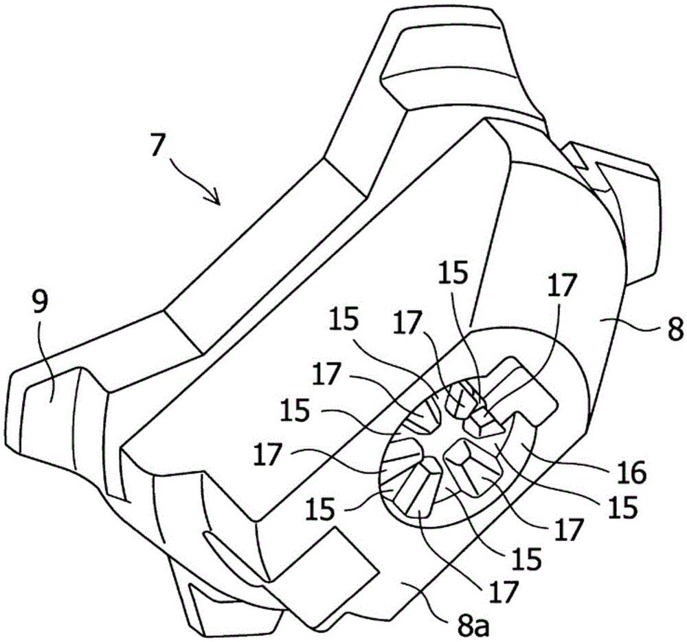 Toolbox rotation direction position restriction structure